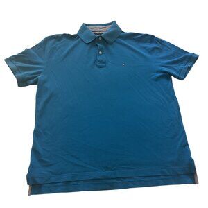 Tommy Hilfiger Mens Blue Polo Classic Fit Short Sleeve Shirt Size XL